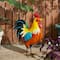 Glitzhome® 21" Vibrant Standing Metal Rooster Garden Statue